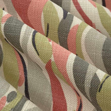 Load image into Gallery viewer, Cotton Cream Coral Pink Green Abstract Upholstery Drapery Fabric FB