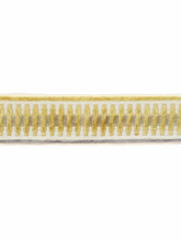 Load image into Gallery viewer, 3.5&quot; Wide Mustard Gold Cut Velvet Geometric Drapery Tape Trim