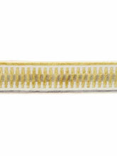 Load image into Gallery viewer, 3.5&quot; Wide Mustard Gold Cut Velvet Geometric Drapery Tape Trim
