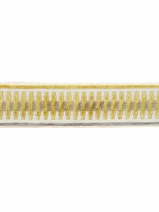 3.5" Wide Mustard Gold Cut Velvet Geometric Drapery Tape Trim