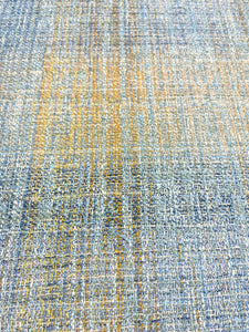 Brentano 4589 Astral Floating Lantern Blue Copper MCM Mid Century Modern Tweed Upholstery Drapery Fabric STA 5081