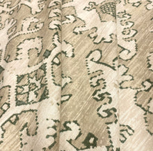 Load image into Gallery viewer, Remnant Thibaut Pontorma Neutral Beige Taupe Green Ikat Linen Viscose Upholstery Drapery Fabric