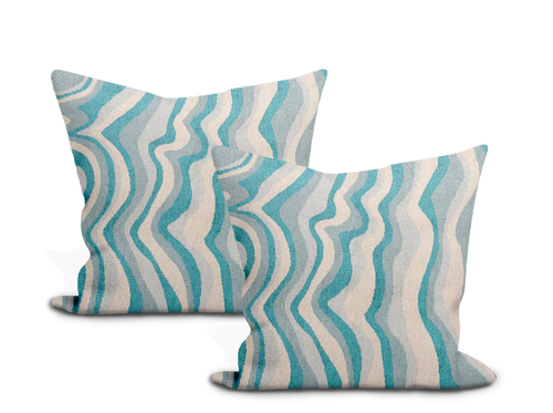 Pair of Custom Made Schumacher Swirl Velvet Pillow Covers - Both Sides