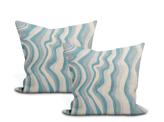 Pair of Custom Made Schumacher Swirl Velvet Pillow Covers - Both Sides