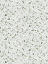 Load image into Gallery viewer, Linen Rayon Cream Green Grey Floral Drapery Fabric FB