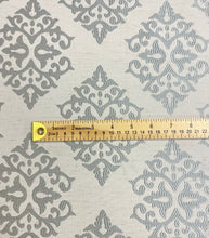 Load image into Gallery viewer, Silver Grey Damask Medallion Drapery Fabric WHS 5189