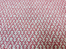 Load image into Gallery viewer, Namay Samay Lerio English Red Ivory Cotton Linen Upholstery Drapery Fabric