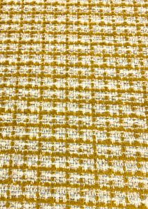 Designer Water Stain Resistant Mustard Yellow Cream Grey Blue Chenille Tweed Upholstery Fabric STA 5020