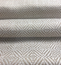 Load image into Gallery viewer, 1.3 Yard Designer Beige Cream Geometric Tweed Upholstery Fabric WHS 4590