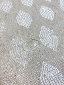 1.5 Yard Kravet 33145-16 Linen Cotton Beige Ivory Embroidered Drapery Fabric WHS 4621