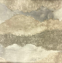 Load image into Gallery viewer, Designer Water Stain Resistant Opal Beige Taupe Grey Abstract Velvet Upholstery Fabric STA 5185