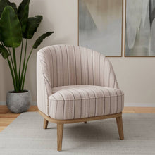 Load image into Gallery viewer, Heavy Duty Grey Taupe Cream Stripe Ethnic Geometric Upholstery Fabric