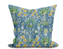 Load image into Gallery viewer, Custom Pillow Cover in Floral Botanical Thibaut Lilia Print in Sky - One Side