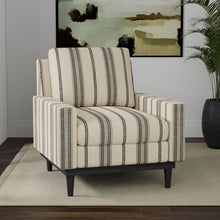 Load image into Gallery viewer, Oatmeal Beige Black Stripe Upholstery Fabric
