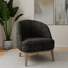 Load image into Gallery viewer, Black Taupe Cheetah Chenille Upholstery Fabric