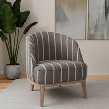 Load image into Gallery viewer, Heavy Duty Charcoal Grey Brown Stripe Ethnic Geometric Upholstery Fabric