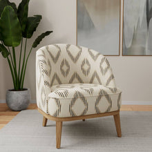 Load image into Gallery viewer, Heavy Duty Off White Charcoal Taupe Ethnic Geometric Upholstery Fabric