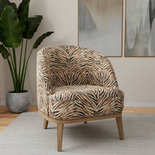 Load image into Gallery viewer, Heavy Duty Beige Brown Black Tiger Microfiber Animal Pattern Upholstery Fabric