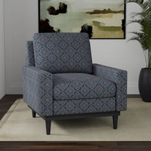 Load image into Gallery viewer, Heavy Duty Damask Medallion Navy Blue Upholstery Drapery Fabric