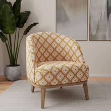 Load image into Gallery viewer, Cotton Blend Mustard Cream Medallion Geometric Upholstery Fabric