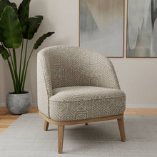 Load image into Gallery viewer, Heavy Duty Taupe Cream Ethnic Geometric Upholstery Fabric