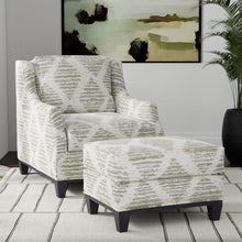 Load image into Gallery viewer, Stain Resistant Cream Grey Seafoam Green Blue Geometric Upholstery Drapery Fabric
