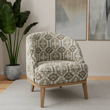 Load image into Gallery viewer, Heavy Grey Taupe Brown Ikat Cream Ethnic Geometric Upholstery Fabric