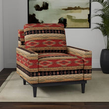 Load image into Gallery viewer, Heavy Duty Red Green Black Brown Southwestern Ethnic Geometric Upholstery Fabric