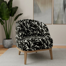Load image into Gallery viewer, Off White Black Floral Upholstery Fabric