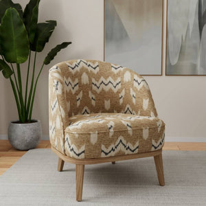 Heavy Duty Tan Beige Charcoal Grey Ethnic Geometric Upholstery Fabric