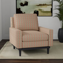 Load image into Gallery viewer, Rusty Red Grey Orange Stripe Upholstery Fabric