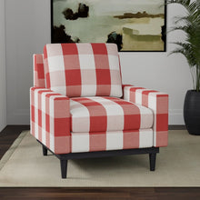 Load image into Gallery viewer, White Red Buffalo Check Plaid Upholstery Fabric
