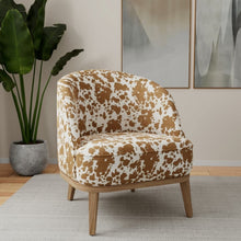 Load image into Gallery viewer, Heavy Duty Brown Cream Cow Print Microfiber Animal Pattern Upholstery Fabric