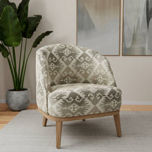 Load image into Gallery viewer, Heavy Duty Grey Taupe Cream Ikat Ethnic Geometric Upholstery Fabric
