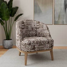 Load image into Gallery viewer, Heavy Duty Charcoal Black Brown Cream Ethnic Geometric Upholstery Fabric