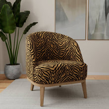Load image into Gallery viewer, Heavy Duty Mustard Gold Black Tiger Chenille Animal Pattern Upholstery Fabric