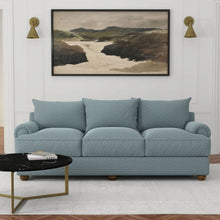 Load image into Gallery viewer, Heavy Duty Floral Diamond Antique Teal Azure Upholstery Drapery Fabric