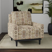Load image into Gallery viewer, Heavy Duty Beige Brown Red Green Blue Ikat Stripe Ethnic Geometric Upholstery Fabric