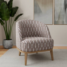 Load image into Gallery viewer, Heavy Duty Taupe Off White Charcoal Ikat Stripe Ethnic Geometric Upholstery Fabric