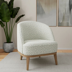 Stain Resistant Crypton Cream Aqua Blue Cheetah Upholstery Drapery Fabric