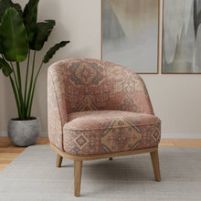 Load image into Gallery viewer, Heavy Duty Muted Red Brown Mustard Grey Ikat Ethnic Geometric Upholstery Fabric