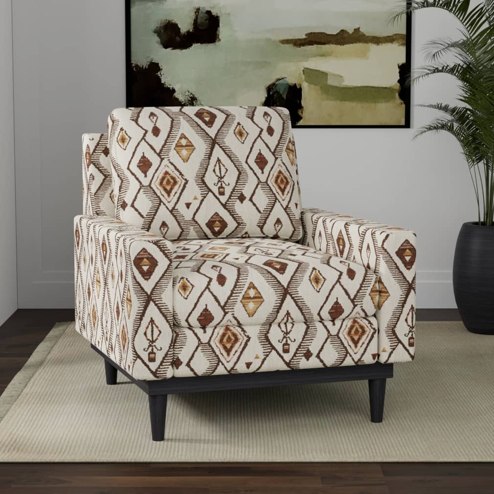 Brown Beige Geometric Upholstery Fabric, Fabric Bistro, Columbia