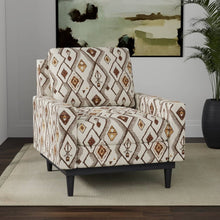 Load image into Gallery viewer, Heavy Duty Rusty Brown Beige Off White Ethnic Geometric Upholstery Fabric
