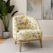 Load image into Gallery viewer, Heavy Duty Fade Resistant Cream Mustard Brown Red Grey Floral Upholstery Fabric