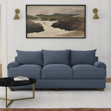 Load image into Gallery viewer, Heavy Duty Victorian Stripe Navy Blue Upholstery Drapery Fabric