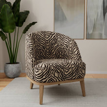 Load image into Gallery viewer, Heavy Duty Beige Black Tiger Chenille Animal Pattern Upholstery Fabric