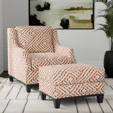 Load image into Gallery viewer, Beige Rusty Red Geometric Upholstery Fabric