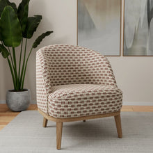 Load image into Gallery viewer, Cream Red Grey Brown Abstract Geometric Upholstery Fabric