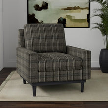 Load image into Gallery viewer, Grey Black Taupe Tartan Plaid Upholstery Fabric