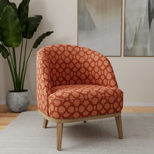 Load image into Gallery viewer, Coral Rusty Red Geometric Upholstery Fabric